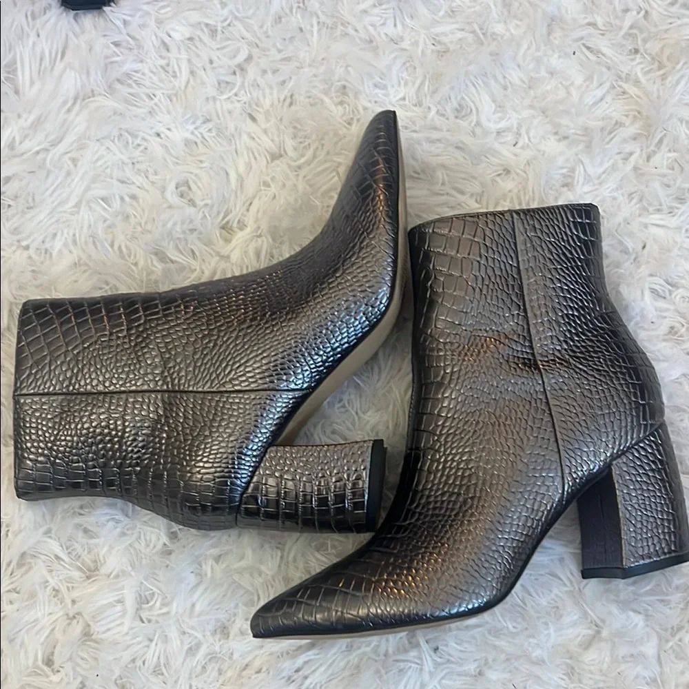 Marc Fisher Silver Ankle Boots - Picture 4 of 10